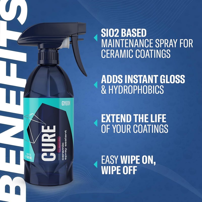 Gyeon Cure Redefined Hydrophobic Ceramic Spray Sealant Paint Gloss Protection Maintenance Spray for Car Glass Wheels Trim Shiny Surface Repel Water Enhance Beading Finish - Image 1